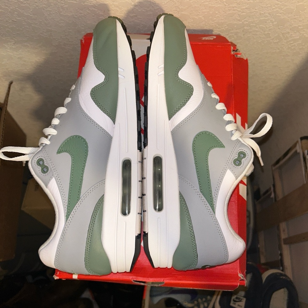 Nike Air Max 1 Spiral Sage OG Green and White Air Max Sneakers - Picture 6 of 7